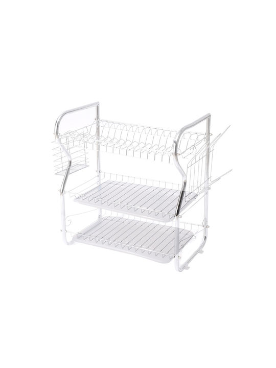 Rosberg Metallisches Silber Geschirrabtropfer & Abtropfgitter 43x24x45cm