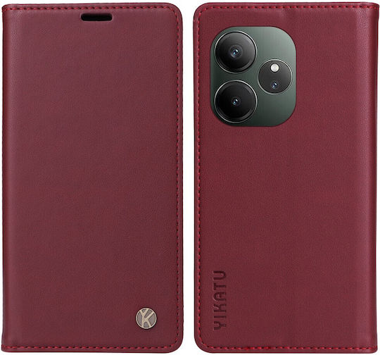 Realme Folio Series Book Synthetic Leather / Silicone Red (Realme GT 6 5G, Realme GT 6T 5G)