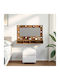 vidaXL Bathroom Mirror Led made of Plastic with Shelf & Cabinet 90x31.5cm Brown