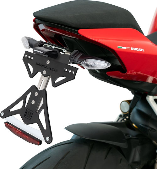 Αναδιπλούμενη Βάση Πινακίδας Barracuda Για Ducati Panigale V4 / V2 2020-2023 Με Θέση Για Εργοστασιακά Φλας