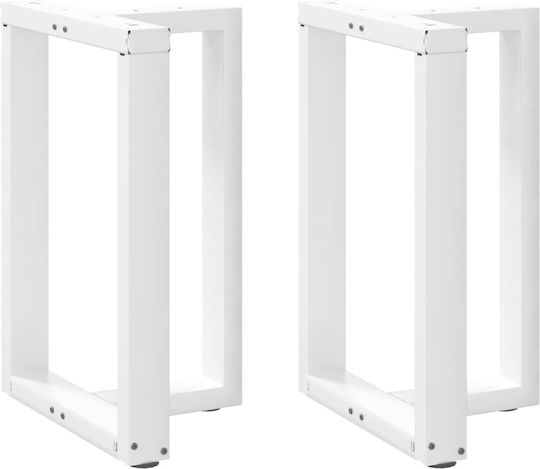 vidaXL Метално Кракче За Мебел 2 Бройки Подходящо За Маса / Малка Маса / Офис 60x35x72см Бяло