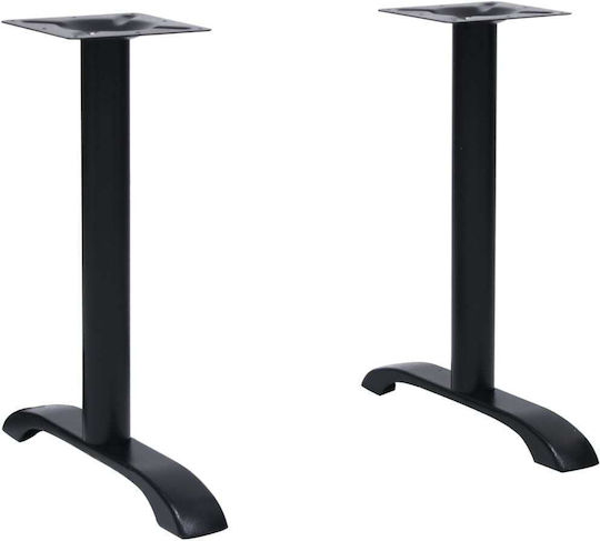 vidaXL Cast Iron Furniture Legs 2 Pieces Suitable for Table / Coffee Table 61x8x72cm Black