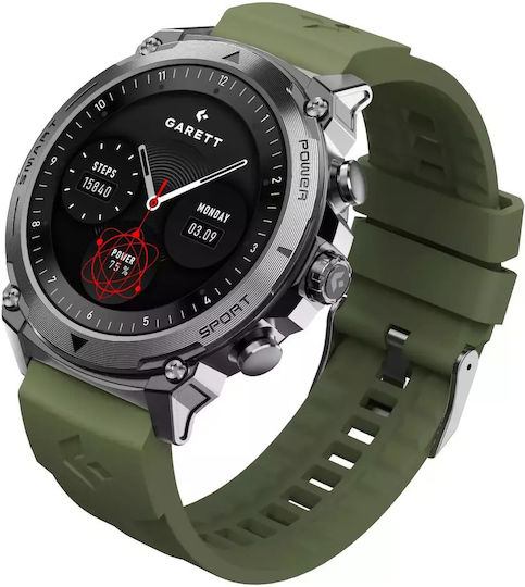 Garett Atom Ceas Inteligent Din Oțel Inoxidabil 47mm Cu Monitorizare Ritm Cardiac Argintiu M/L (Pentru Încheietura Mâinii 145-220mm)