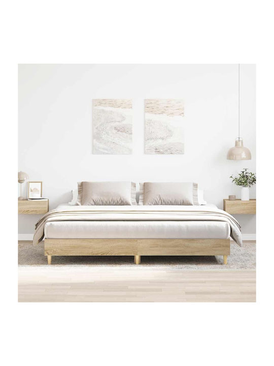 Vidaxl Bed Frame Without Mattress 180x200cm Engineered Wood 1 Piece Double Brown