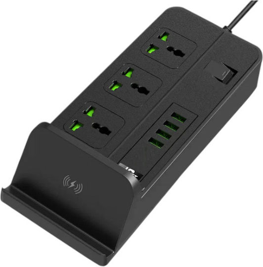 Πολύπριζο 3 Θέσεων με 4 USB-A και Διακόπτη Αγγλίας (Type G)