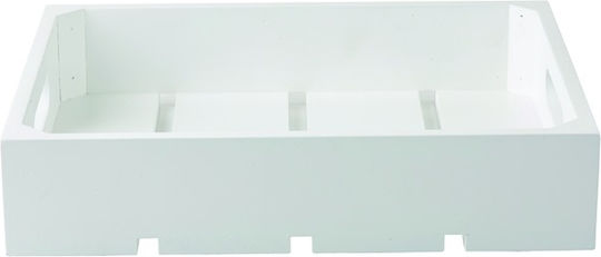 Acacia Wood Buffet Box with Handles Gn1/2x7cm Depth White Tablecraft Tc Crate12w