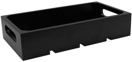 Acacia Wood Buffet Box with Handles GN1/3x7cm Depth Black Tablecraft TC Crate13BK