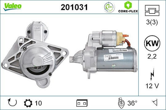 Valeo Engine Starter Car for Opel Movano / Vivaro Renault Espace / Grand Scenic / Koleos / Laguna Nissan NV400 / Primastar / Qashqai / X-Trail