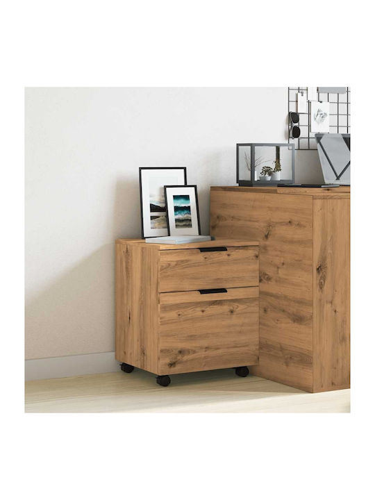 Vidaxl Mobiler Aktenschrank mit Rollen Artisan Eiche