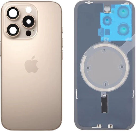 Πίσω Γυαλί Ατσάλινη Πλάκα Μαγνήτες Magsafe & Camera Lens Iphone 16 Pro Desert Titanium
