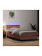 Ein Einzelbett Mit Stoff Rosa Mit Lattenrost Und Matratze 90x210cm