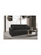 Anima Three-Seater Couch Bed with Storage Space Black 210x80x36 cm