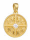 Charm Talisman Constantin Cu Pietre Din Aur Galben 14 Carate Cu Zircon