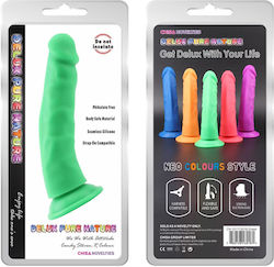 Ρεαλιστικό Dildo με Όρχεις και Βεντούζα Πράσινο 22.5cm