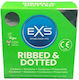 EXS Προφυλακτικά Ribbed & Dotted 3τμχ 56mm Λεπτά για Φυσική Αίσθηση με Ραβδώσεις Natural Vegan