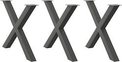 vidaXL Metallisches Möbelbein 3 Stück Für Tisch...