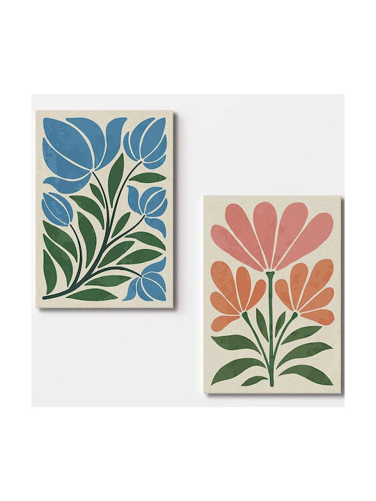 Canvas Painting Set 2pcs 910nvt1412 70x100cm Multi Wallity Vertical Wood Canvas