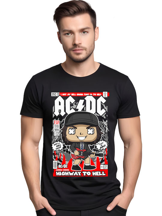 Tricou Angus Young Acdc Cultură Pop Negru