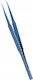 Precise Titanium Bent Tweezers Blue