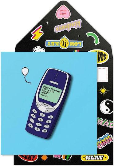 Greeting Card "Happy Birthday Let's Party Like It's 1999" Nokia Tache Crafts Ltd