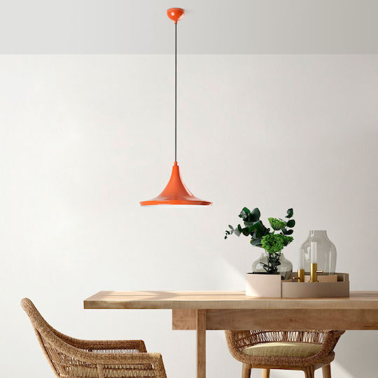 Opviq Orange Pendant Light Orange with Socket E27 30x30x117cm