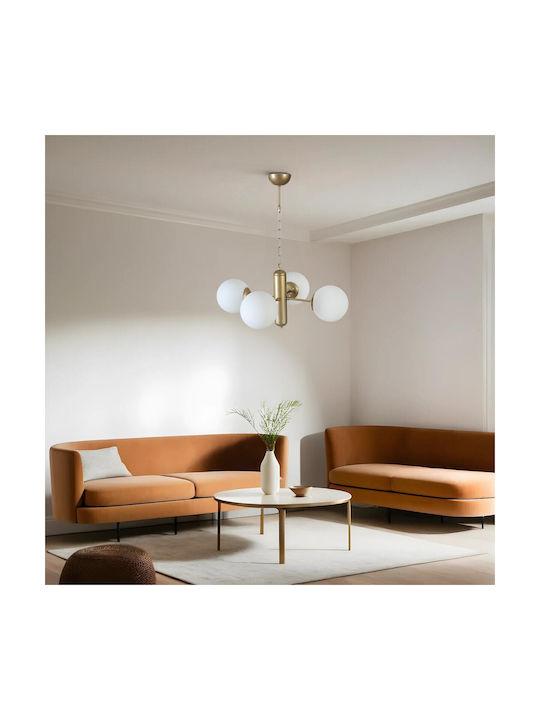 Opviq Bankok Pendant Light Yellow for 4 Bulbs E27 45x45x70cm