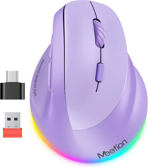 Meetion MT-BTM010R Wireless Ergonomic Mouse Purple