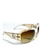 Woman's Fashion Women's Sunglasses with Transparent Plastic Frame and Brown Gradient Lens G-95