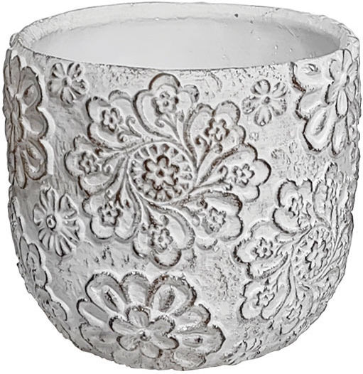 Marhome Übertopf Beton Weiß 14x14x13εκ.