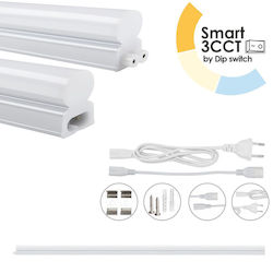 El199413 Led T5 Batten 12w|1200lm|3cct3000-4000-6500k By Dip Switch|887x22.5xh36mm Enjoysimplicity +cable 1mt+cable 15cm