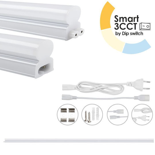 El199415 LED T5 Leuchte 20W|2000lm|3CCT 3000-4000-6500K mit Dip-Schalter|1487x22,5xH36mm Enjoysimplicity +Kabel 1m +Kabel 15cm