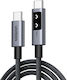 Ugreen LED USB 2.0 Cable USB-C male - USB-C 100W PD Μαύρο 2m 35512