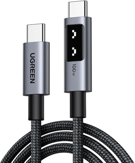 Ugreen LED USB 2.0 Cable USB-C Male - USB-C 100W PD Black 3m 35513