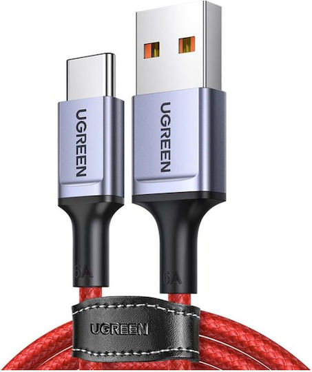 Ugreen Braided USB 2.0 Cable USB-C male - USB-A 60W Κόκκινο 1m 20527