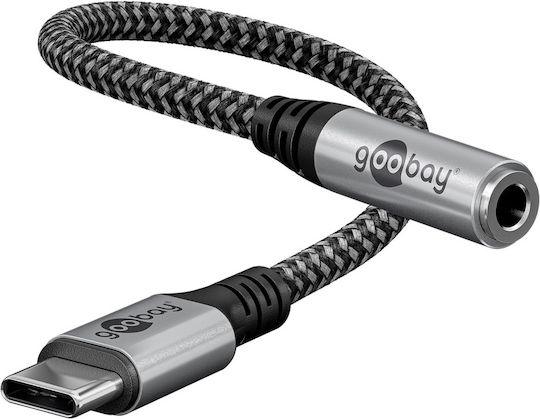Goobay Μετατροπέας USB-C / 3.5mm male σε 3.5mm female Γκρι 1τμχ 74056