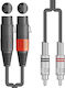 Chord Cable 2 x XLR female - 2 x RCA male Μαύρο 1.5m 2R-2XF150