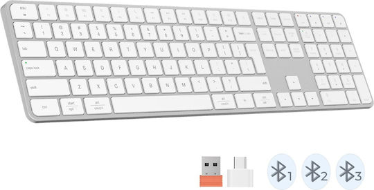 Meetion ikey K230 Kabellos Bluetooth Nur Tastatur Englisch US Weiß
