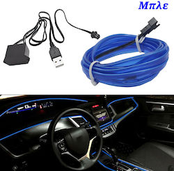 LED Flexible Neon Light Cable 5m 12v USB Blue Interior Car Lighting W14677