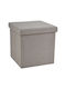 Hocker Für das Wohnzimmer Klappbar Mit Stauraum Gepolstert mit Stoff Beige Brown Color 40x40x38cm