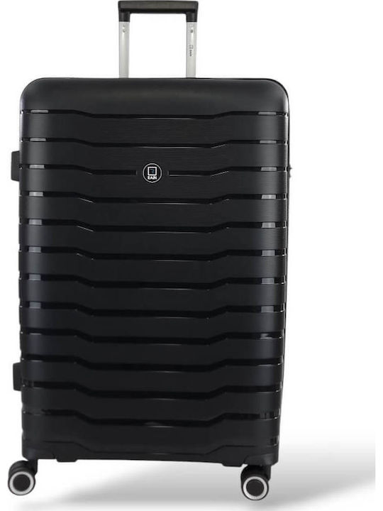 Rain Large Hard Black Suitcase With 4 Wheels He...