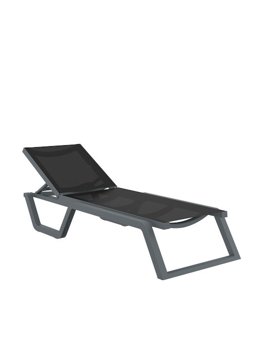 Liegestuhl Kunststoff Rio Gray 187x69x33cm.