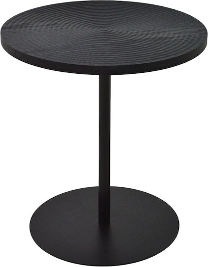 Masă Laterală Rotundă Metalică Neagră L40xÎ40xH43cm