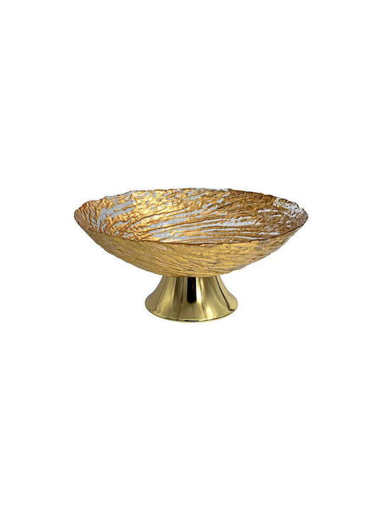 Fylliana Fl26 Dekorative Schüssel Glas Sockel Gold 26x26x10cm 1Stück