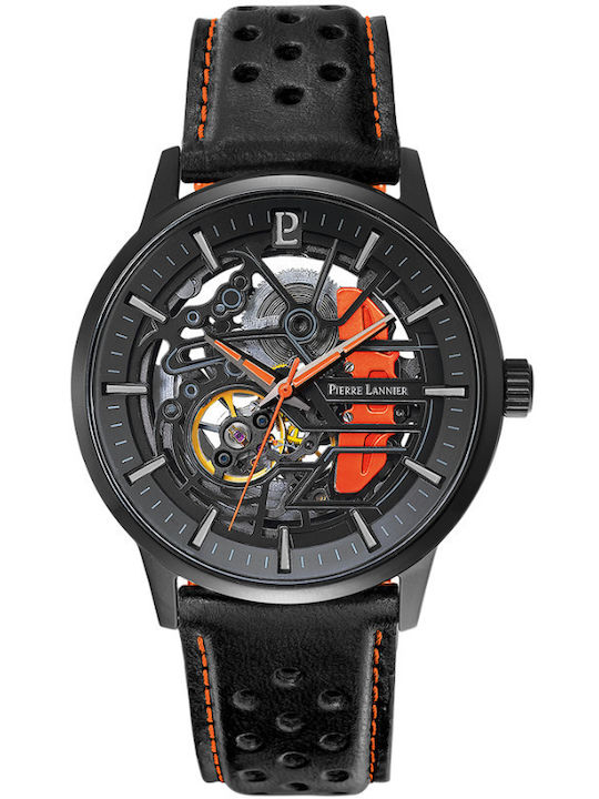 Pierre Lannier Men's Watch Automatic with Black Leather Strap