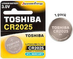 Toshiba Μπαταρία Λιθίου Ρολογιών CR2025 3V 1τμχ