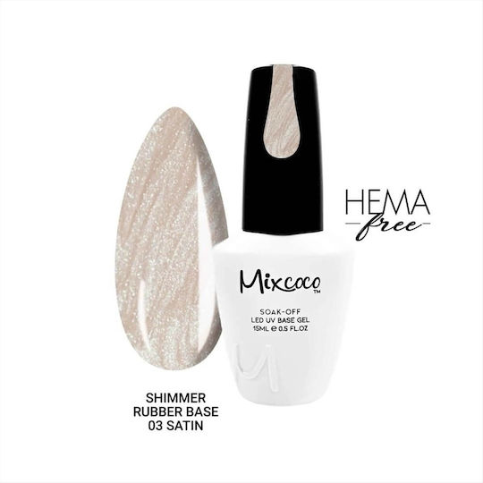 Mixcoco Base Coat / Top Coat για Ημιμόνιμα Βερνίκια Rubber 15ml