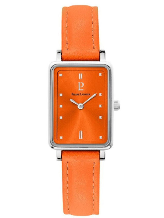 Pierre Lannier Women's Watch with Orange Leather Strap