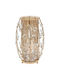 Metal Vase Φ20x32 cm Gold Crystals Amber Glass Keskor 43070