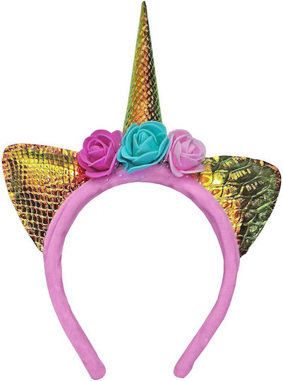 Goldenes Einhorn-Stirnband mit Blumen Carnavalista 232603 1 Stück 3-2583