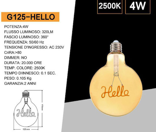 Universo Illuminazione Bec LED pentru Soclu E27 Alb cald 320lm